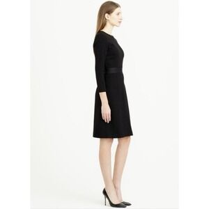 J. Crew Women's Black 100% Wool Crepe Dress Ribbon Waist Lined Size 6P